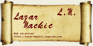 Lazar Mačkić vizit kartica